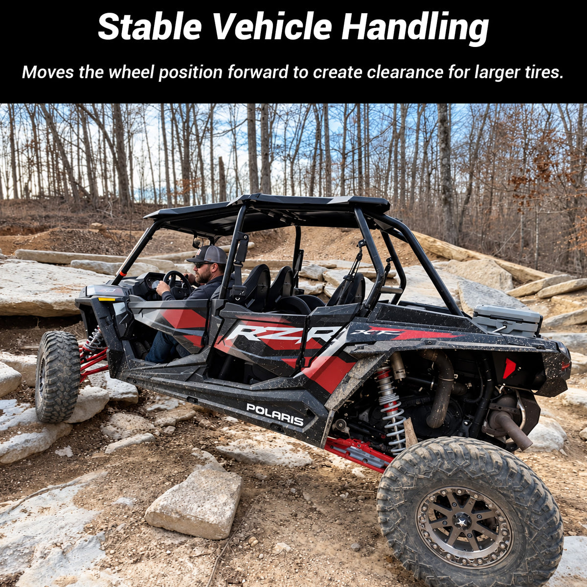 High Clearance 1.5" Front A-Arm Kit Forward Offset for Polaris RZR