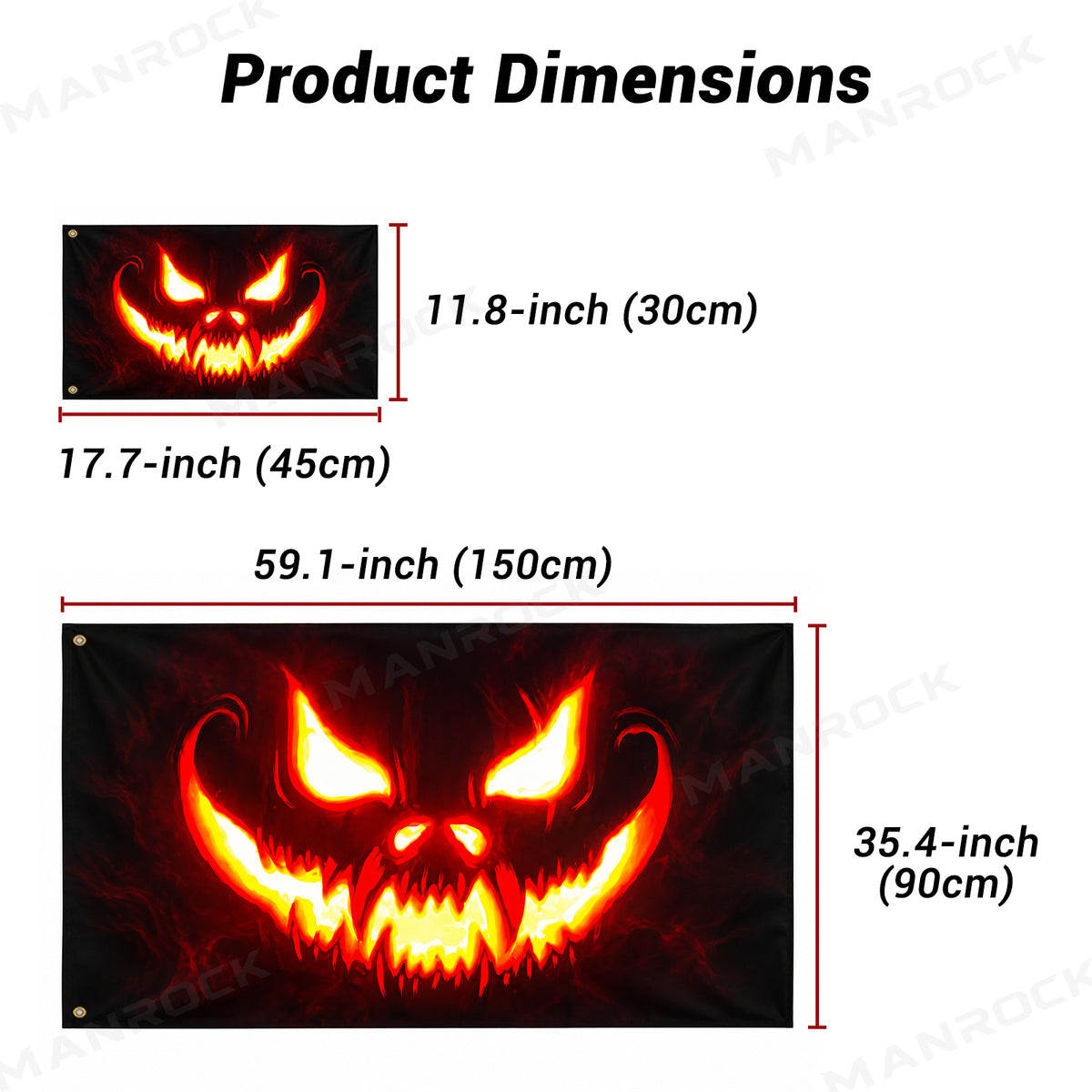 UTV ATV Halloween Flag Double-Sided Garden Flags with Pumpkin, Skull, Ghost Face Design Universal UTV Polaris / Can-Am / Honda / Kawasaki / CFMOTO
