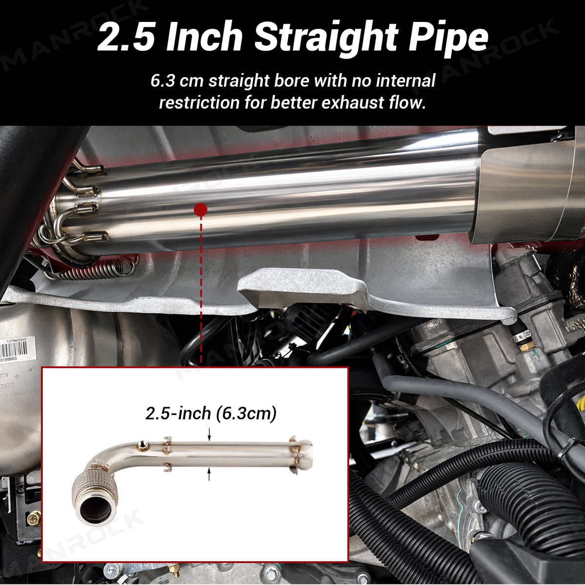 2.5" Cat Delete Pipe Stainless Steel Mid Race Pipe for Can-Am Maverick X3 / X3 Max