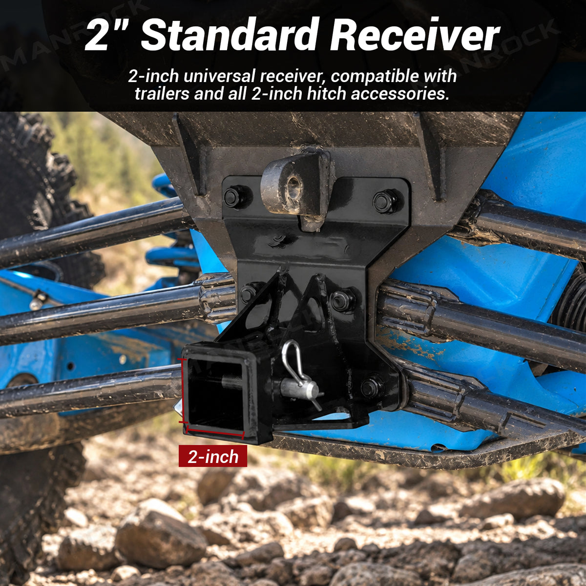 UTV Rear Receiver Hitch 2" Trailer Hitch for Can-Am Maverick X3 / X3 Max