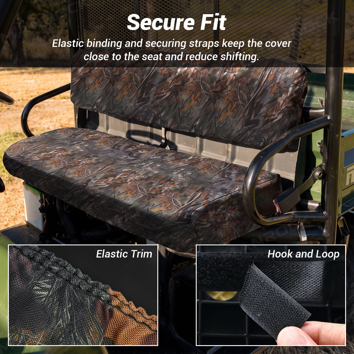 Manrock UTV Front Seat Covers 900D Camo Waterproof Seat Protector for Kawasaki Mule