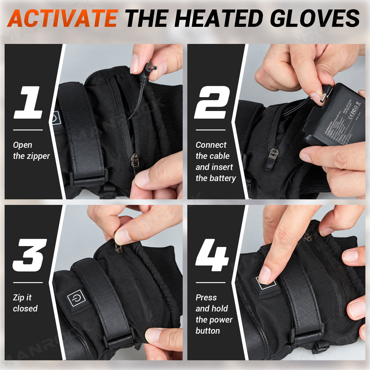 UTV/ATV Heated Motorcycle Gloves Rechargeable Touchscreen Riding Gloves 2PCS Most UTVs Polaris / Can-Am / Honda / Kawasaki / CFMOTO