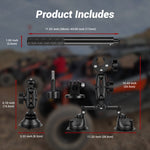 Triple Suction Cup Car Mount Kit Camera Rig with Telescoping Pole Universal UTV Polaris / Can-Am / Honda / Kawasaki / CFMOTO