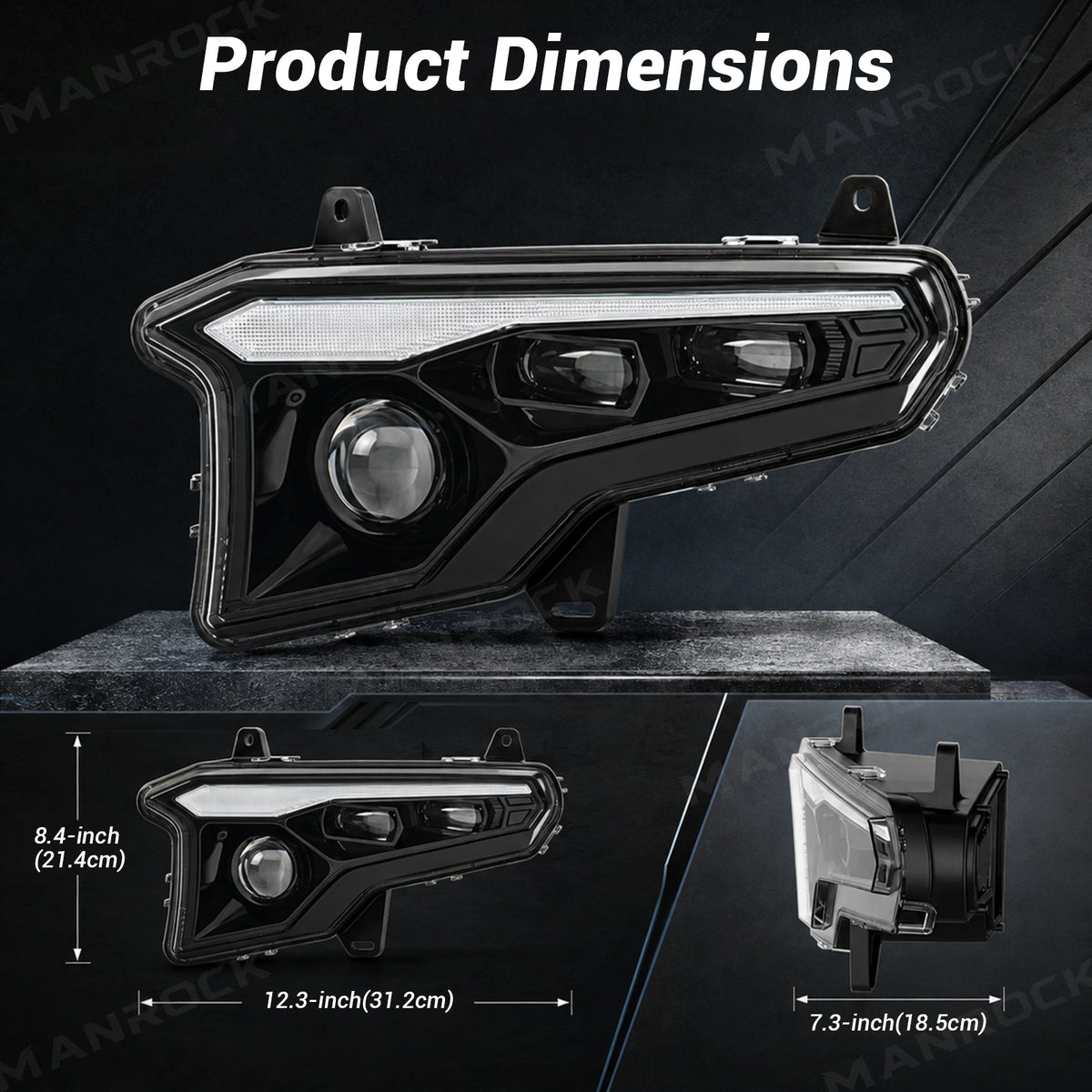 UTV LED Headlights with DRL Lights Amber Sequential Turn Signals for Polaris Xpedition