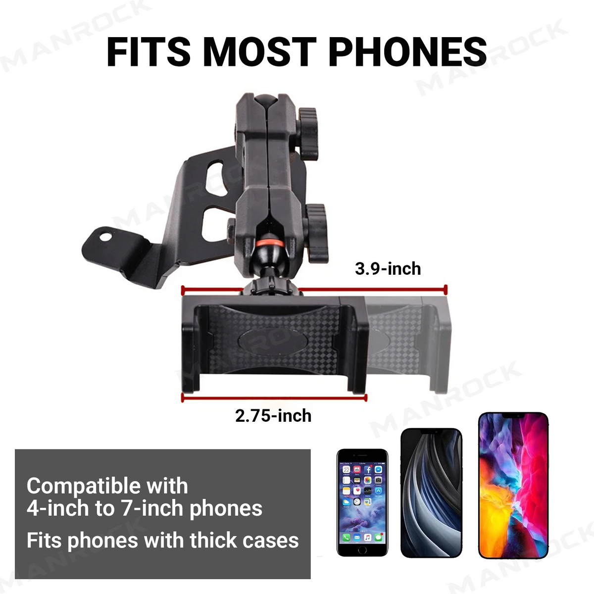 UTV Phone Mount 360° Adjustable Metal Phone Holder Fit for Can-Am Maverick X3 / X3 Max