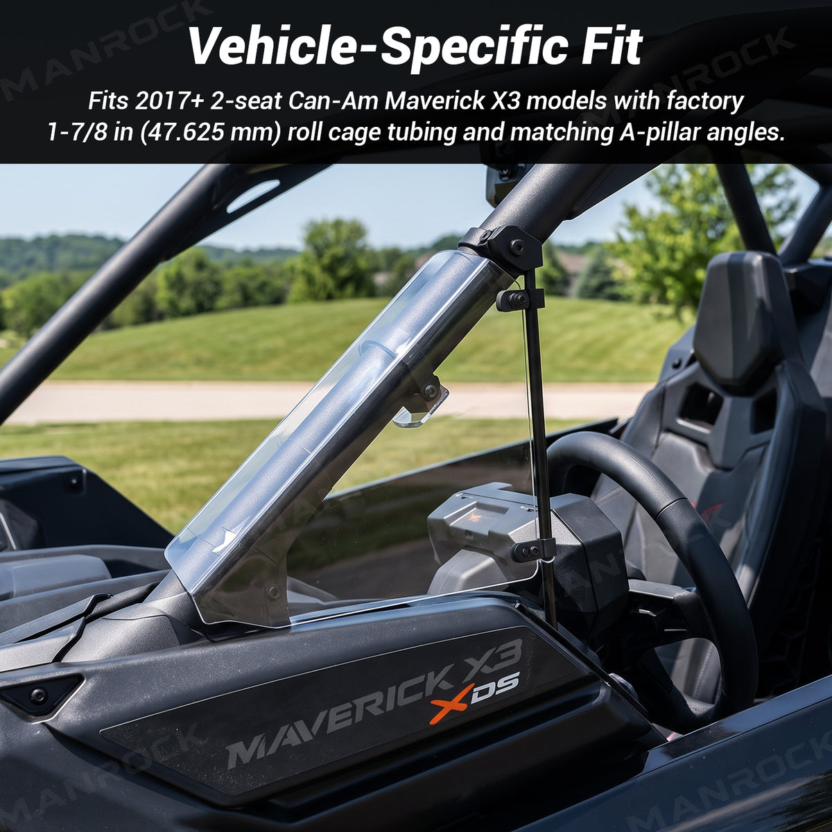 Cab Vent Kit Manual A-Pillar Side Wind Deflectors 2PCS for Can‑Am Maverick X3