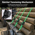 UTV ATV Retractable Ratchet Straps 1In ×10Ft Retractable Tie Downs 4PCS Universal UTV Polaris / Can-Am / Honda / Kawasaki / CFMOTO