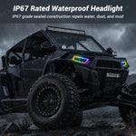 RGB Halo Kits LED Headlight Assembly Angel Eyes Halo Ring 2PCS for Polaris RZR
