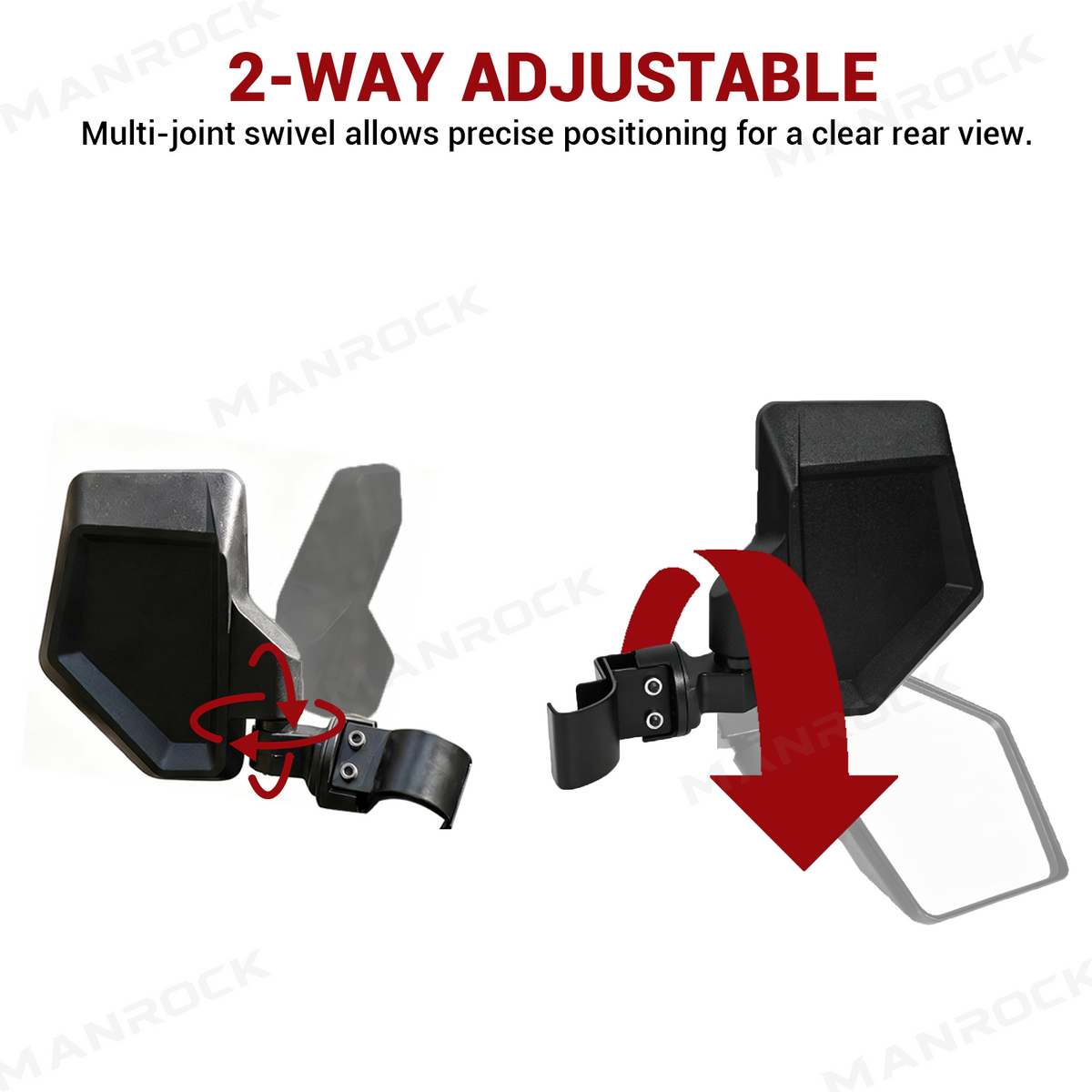 UTV Adjustable Rear Side View Mirrors Folding Side Mirrors For Polaris / Can-Am / CFMOTO