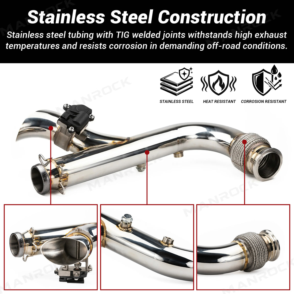 3 Inch Electric Exhaust Cutout Mid Pipe Stainless Steel Electronic Dump Valve  for Can-Am Maverick X3 / X3 MAX