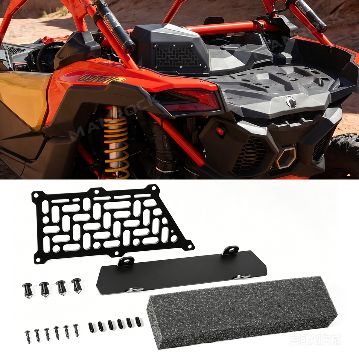 UTV Noise Reduction Kit Aluminum Air Intake Relocation Kit for Can-Am Maverick X3 / X3 Max