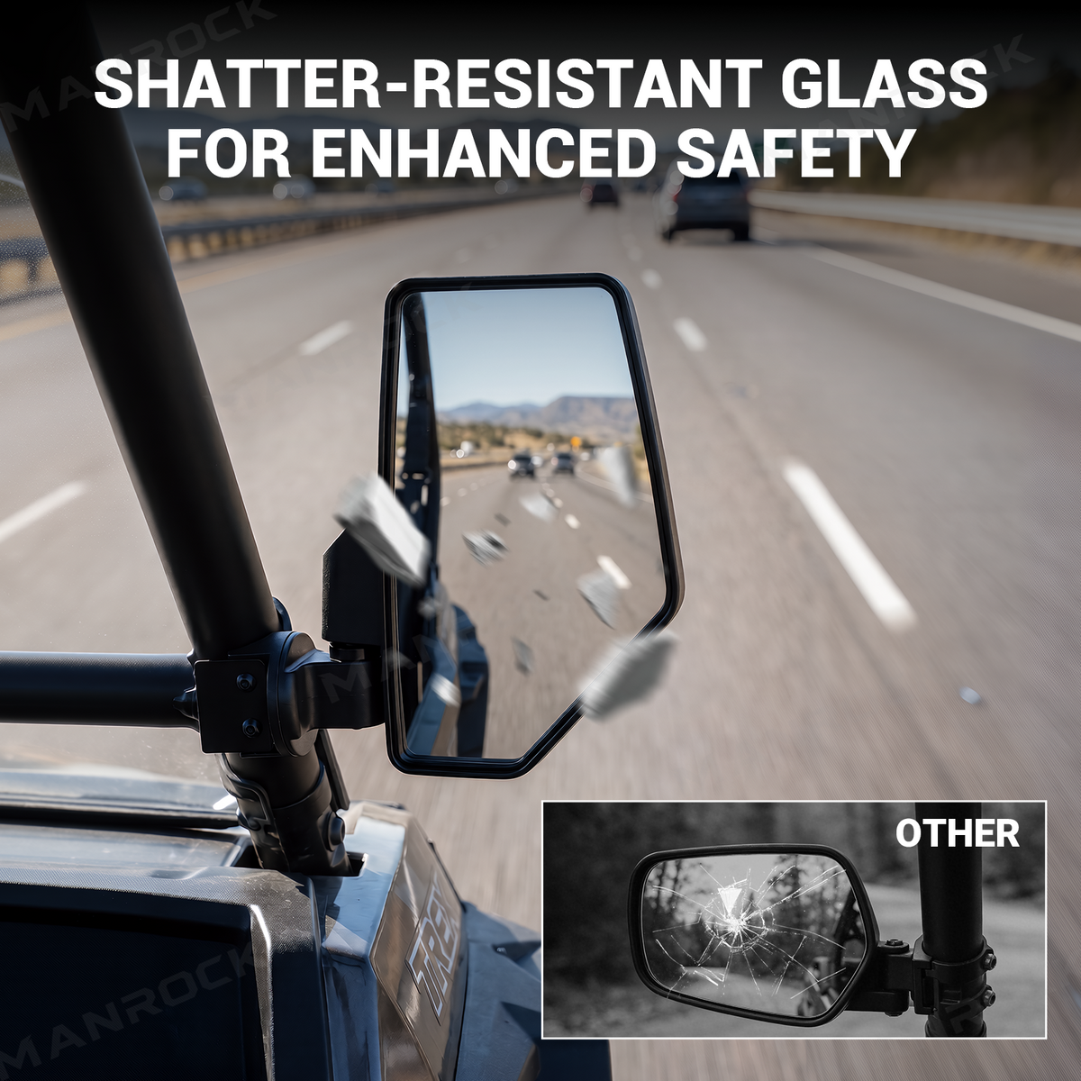 UTV Adjustable Rear Side View Mirrors Folding Side Mirrors For Polaris / Can-Am / CFMOTO