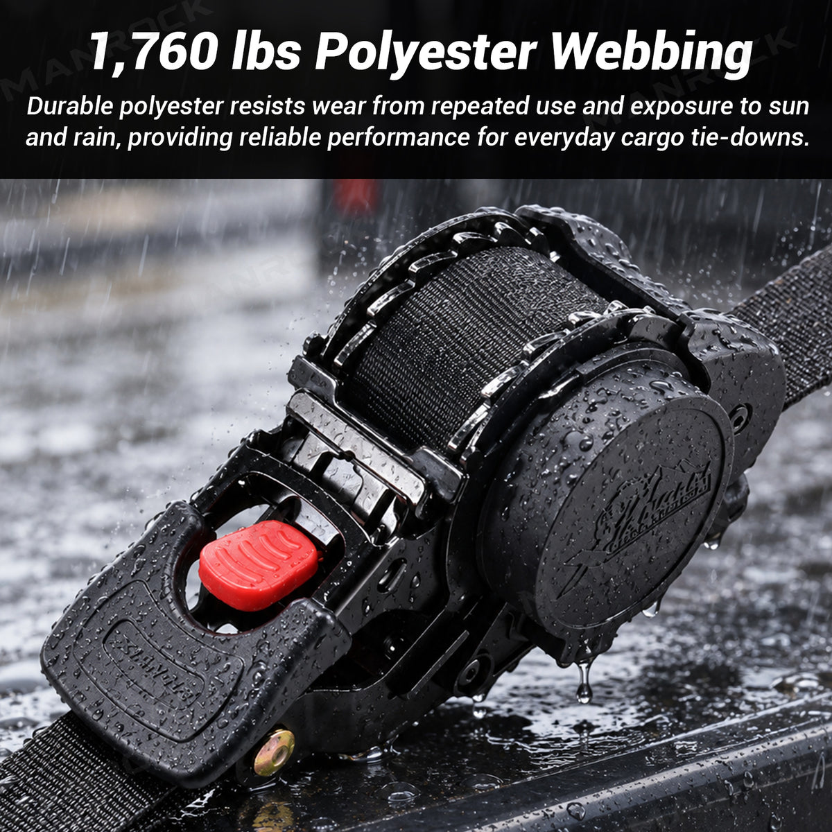 UTV ATV Retractable Ratchet Straps 1In ×10Ft Retractable Tie Downs 4PCS Universal UTV Polaris / Can-Am / Honda / Kawasaki / CFMOTO