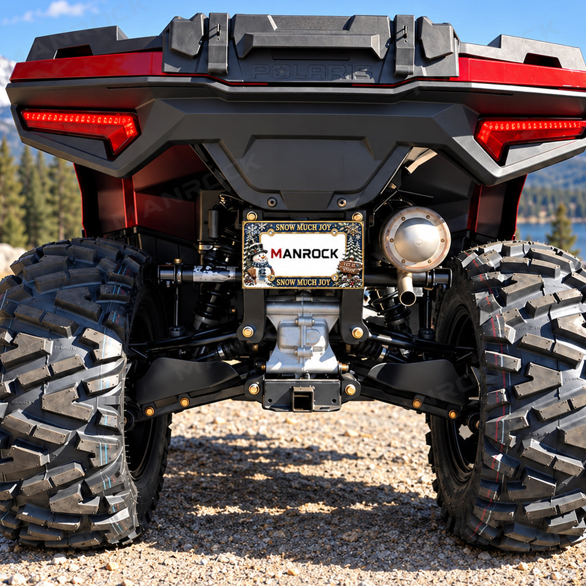 Christmas License Plate Frame, 7"x 4" Metal Motorcycle Tag Frame Universal UTV ATV Polaris / Can-Am / Honda / Kawasaki / CFMOTO