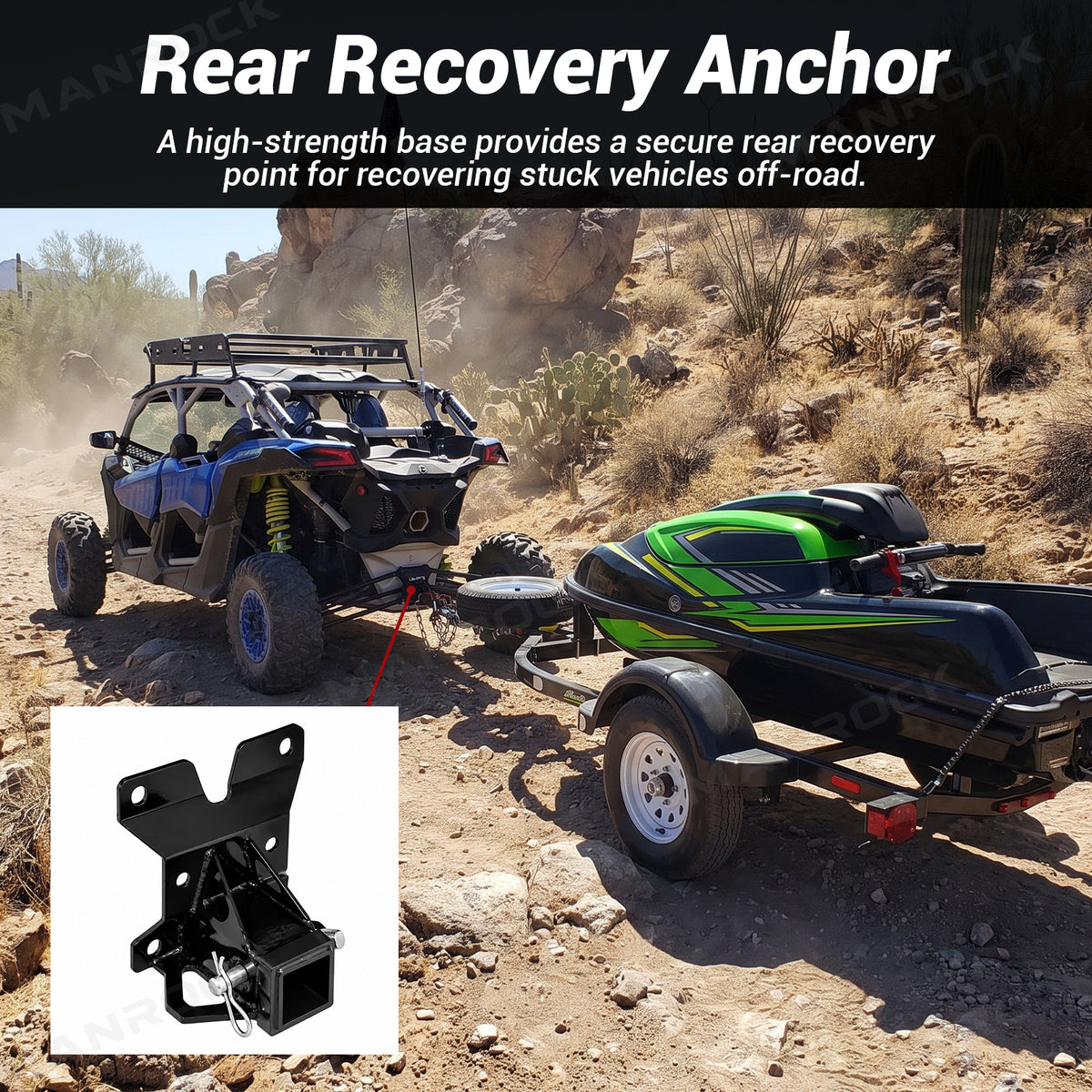 UTV Rear Receiver Hitch 2" Trailer Hitch for Can-Am Maverick X3 / X3 Max