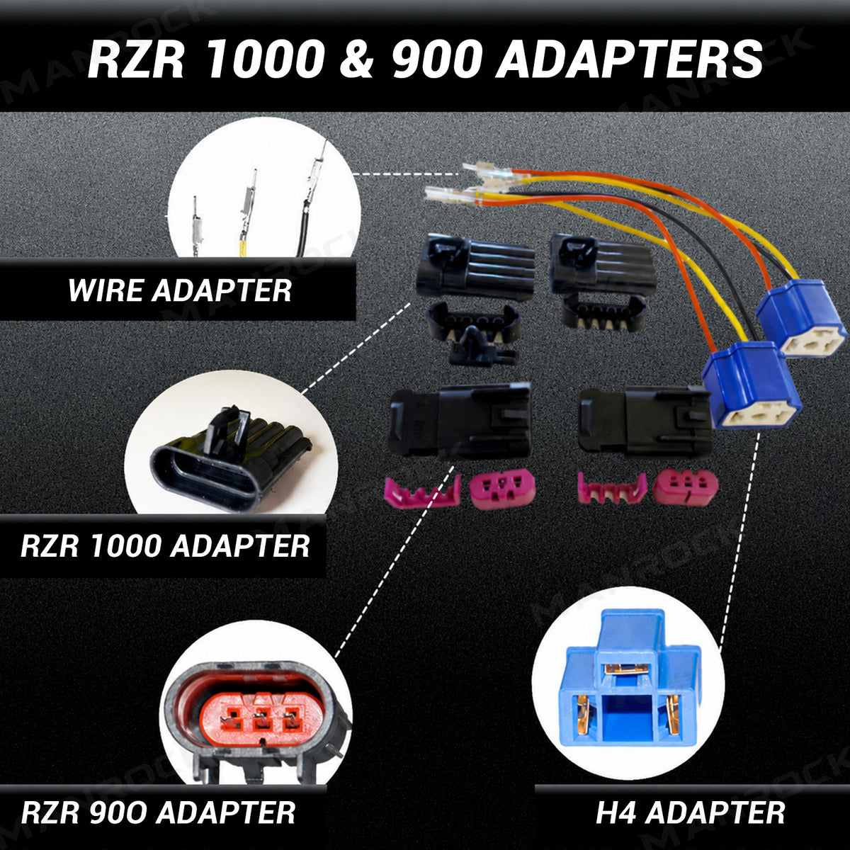 RGB Halo Kits LED Headlight Assembly Angel Eyes Halo Ring 2PCS for Polaris RZR