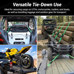 UTV ATV Retractable Ratchet Straps 1In ×10Ft Retractable Tie Downs 4PCS Universal UTV Polaris / Can-Am / Honda / Kawasaki / CFMOTO