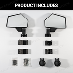 UTV Adjustable Rear Side View Mirrors Folding Side Mirrors For Polaris / Can-Am / CFMOTO