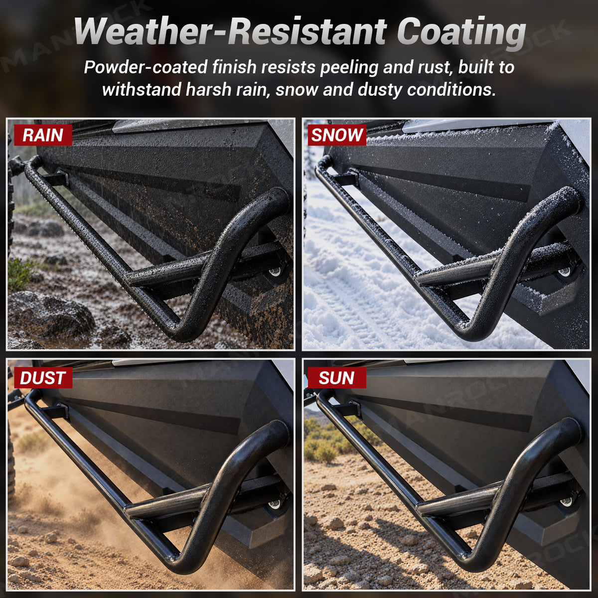 Rock Sliders Nerf Bars with Side Steps 2PCS for Polaris RZR