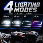 RGB Halo Kits LED Headlight Assembly Angel Eyes Halo Ring 2PCS for Polaris RZR