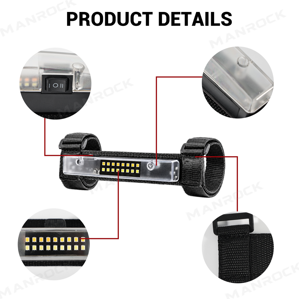 UTV ATV Magnetic Dome Light Roll Bar Mount Interior LED Lights Universal UTV Polaris / Can-Am / Honda / Kawasaki / CFMOTO