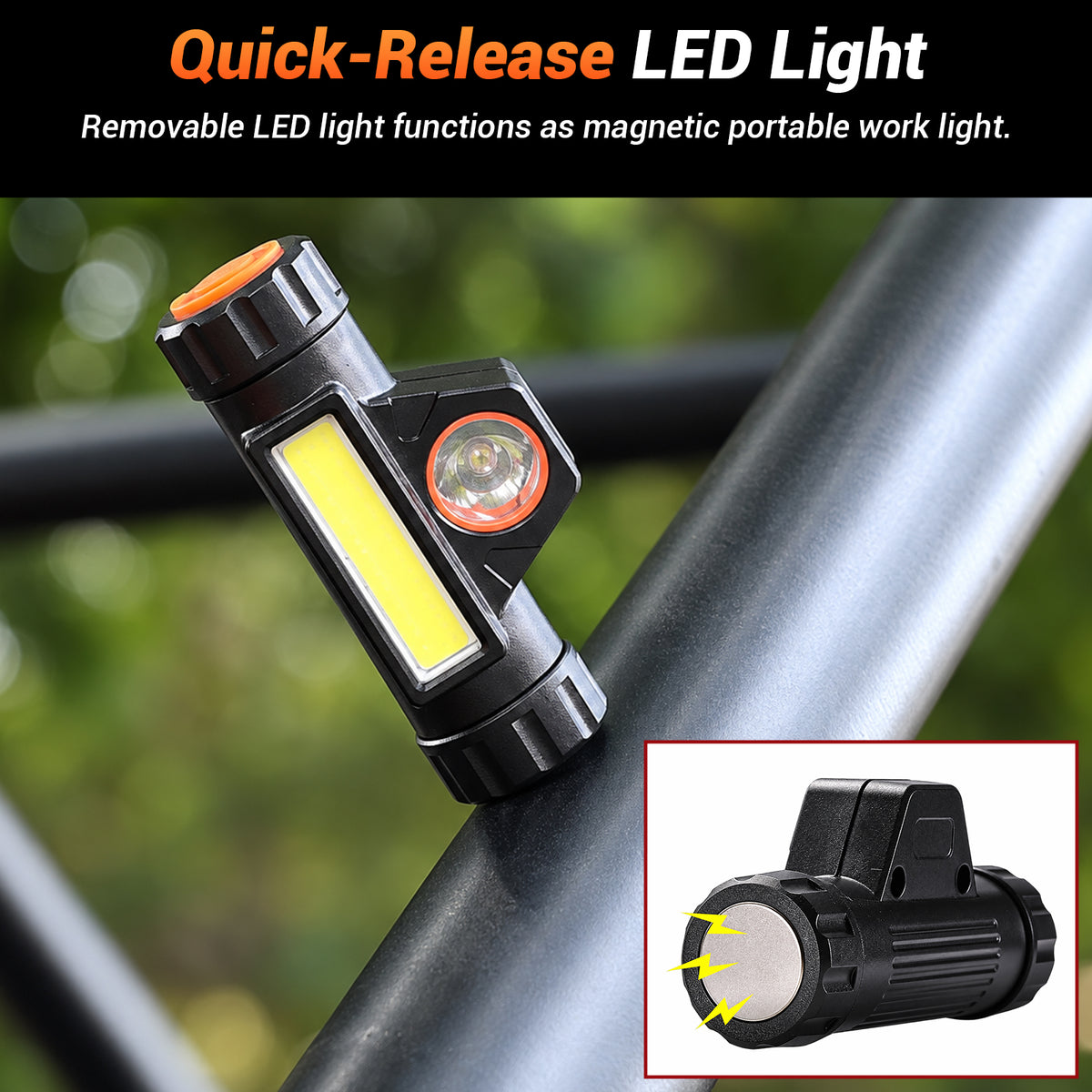 UTV Grab Handles with USB Rechargeable LED Lights Paracord Handle 2PCS Universal UTV Polaris / Can-Am / Honda / Kawasaki / CFMOTO