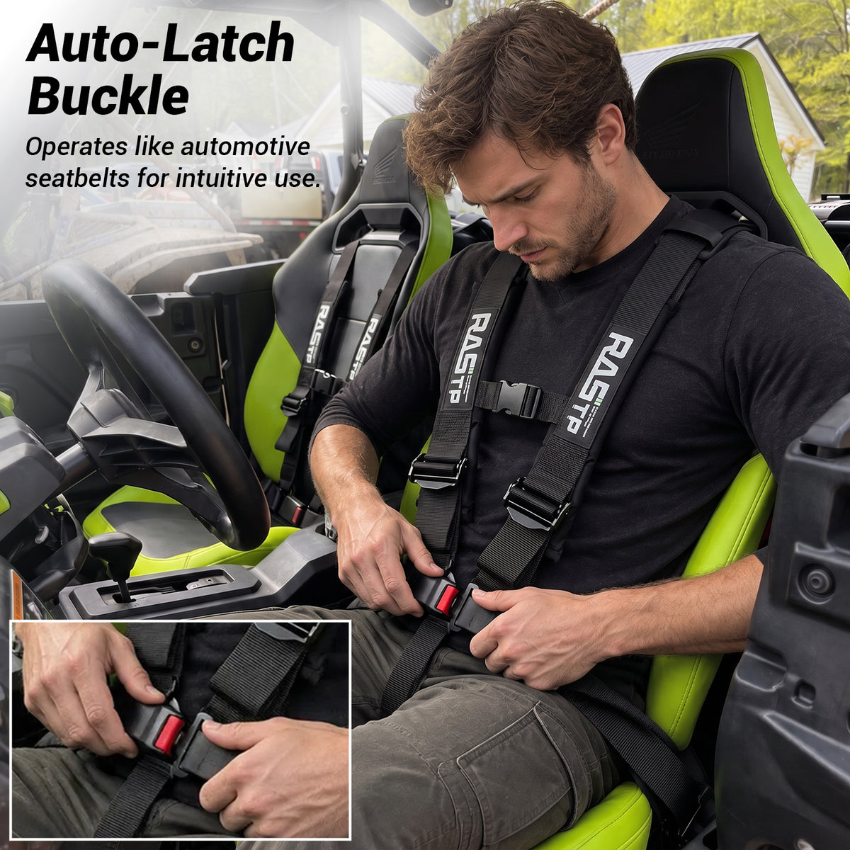 UTV 4 Point 2" Harness Seat Belt with Auto-Latch Buckle Universal UTV Polaris / Can-Am / Honda / Kawasaki / CFMOTO