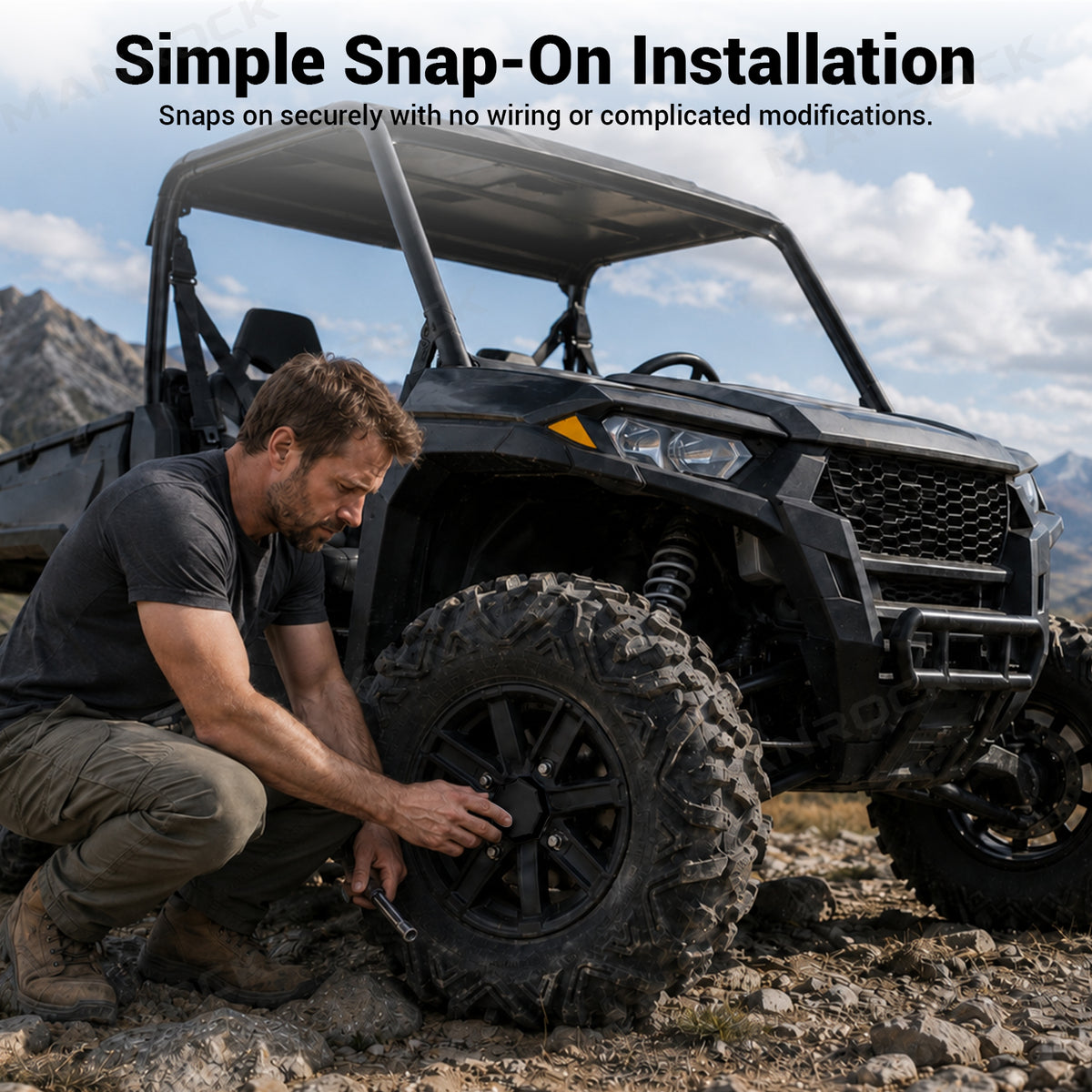 Wheel Center Caps Hub Cap Covers 4PCS for Polaris RZR