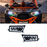 RGB Halo Kits LED Headlight Assembly Angel Eyes Halo Ring 2PCS for Polaris RZR