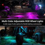 UTV ATV LED Rock Lights RGB Underglow Lights Wheel Well Lights Universal Fit for Polaris / Can-Am / Honda / Kawasaki / CFMOTO