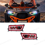 RGB Halo Kits LED Headlight Assembly Angel Eyes Halo Ring 2PCS for Polaris RZR