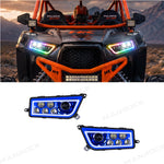 RGB Halo Kits LED Headlight Assembly Angel Eyes Halo Ring 2PCS for Polaris RZR