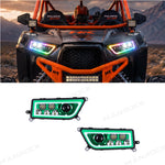 RGB Halo Kits LED Headlight Assembly Angel Eyes Halo Ring 2PCS for Polaris RZR