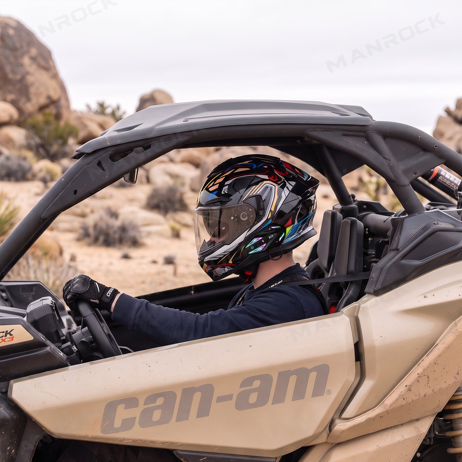 Modular Motorcycle Helmets Bluetooth Headset with Intercom 2.0 Universal UTV ATV Helmets Polaris / Can-Am  / Kawasaki