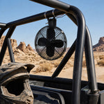 UTV 12V 8" Cooling Fans Adjustable Overhead Fans Universal Fit for 1.57"-2.48" Roll Bars