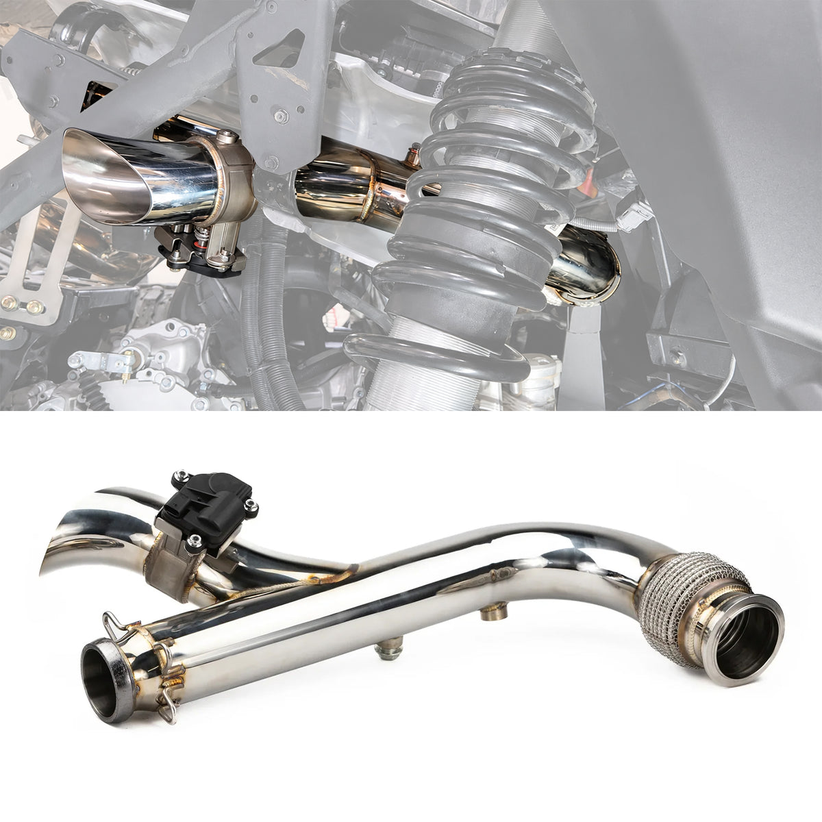 3 Inch Electric Exhaust Cutout Mid Pipe Stainless Steel Electronic Dump Valve  for Can-Am Maverick X3 / X3 MAX
