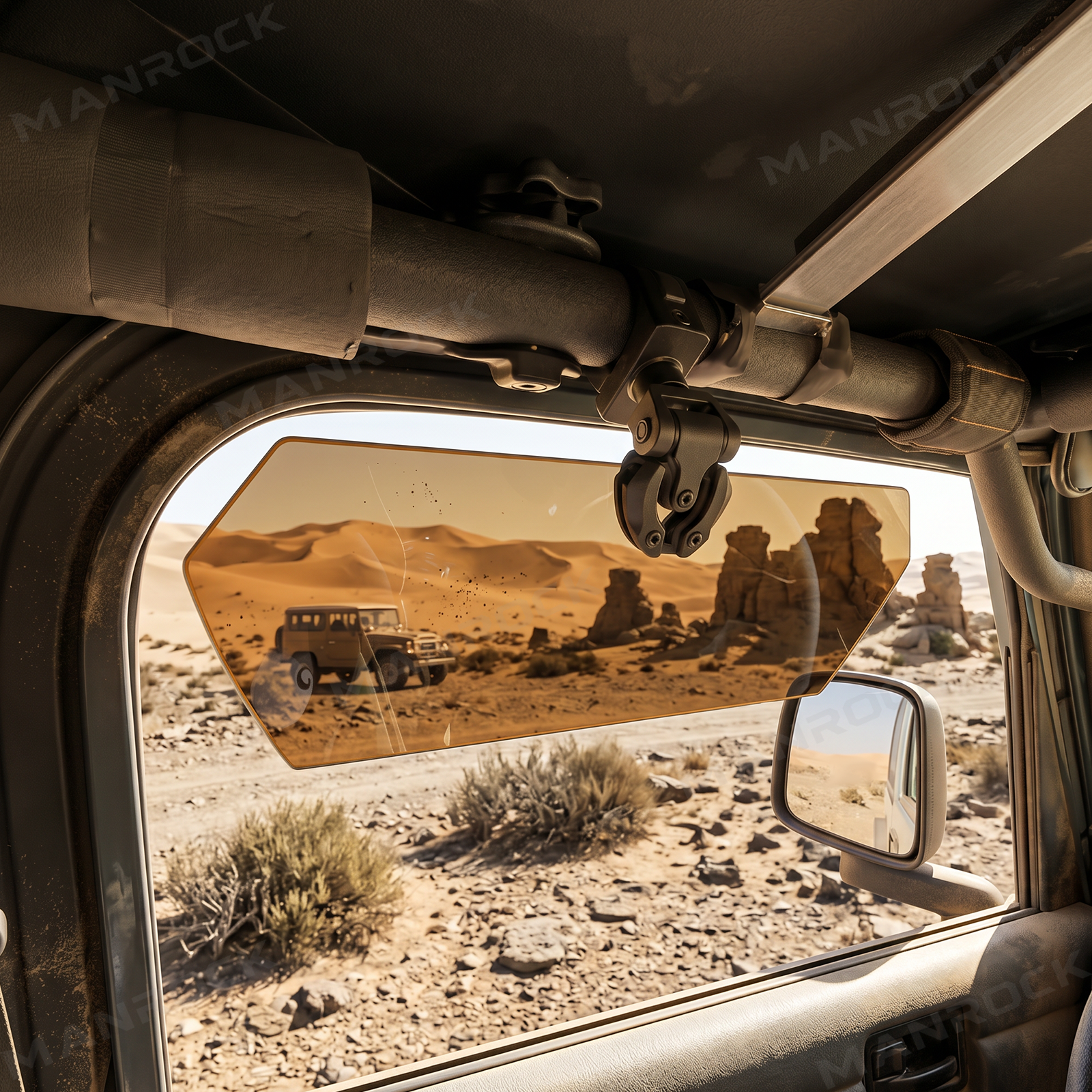 UTV Sun Visor Foldable Anti-Glare Sun Shade Universal Fit for 1.5"-2" Roll Bars