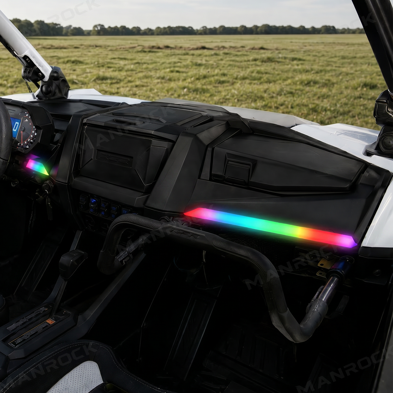 UTV 15" Dash Lights RGB Chasing Dashboard Light Bar Fit for Polaris RZR