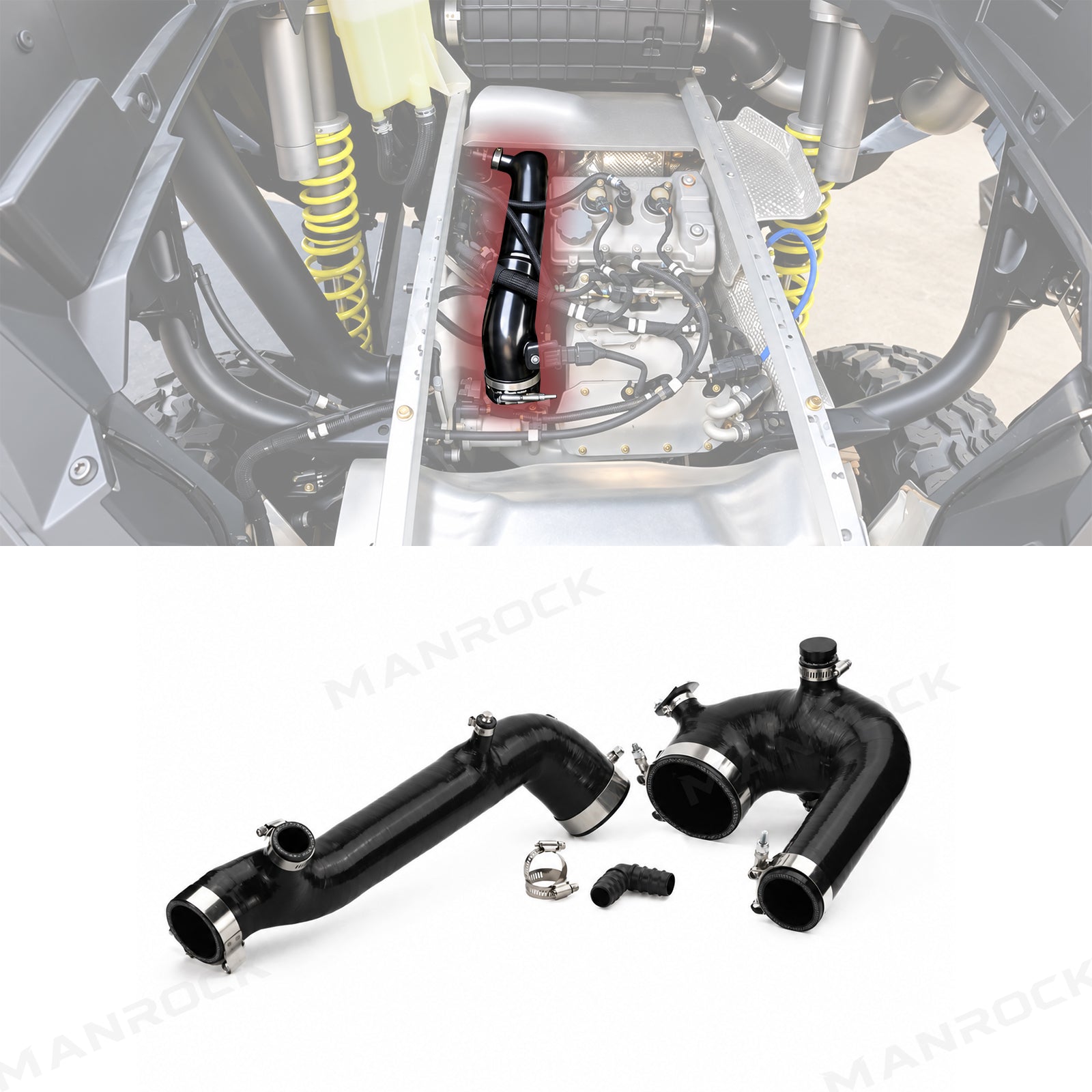 Full Silicone Charge Tubes Kit Charge Pipe for Polaris RZR