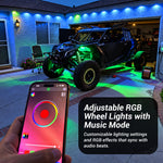 UTV ATV LED Rock Lights RGB Underglow Lights Wheel Well Lights Universal Fit for Polaris / Can-Am / Honda / Kawasaki / CFMOTO
