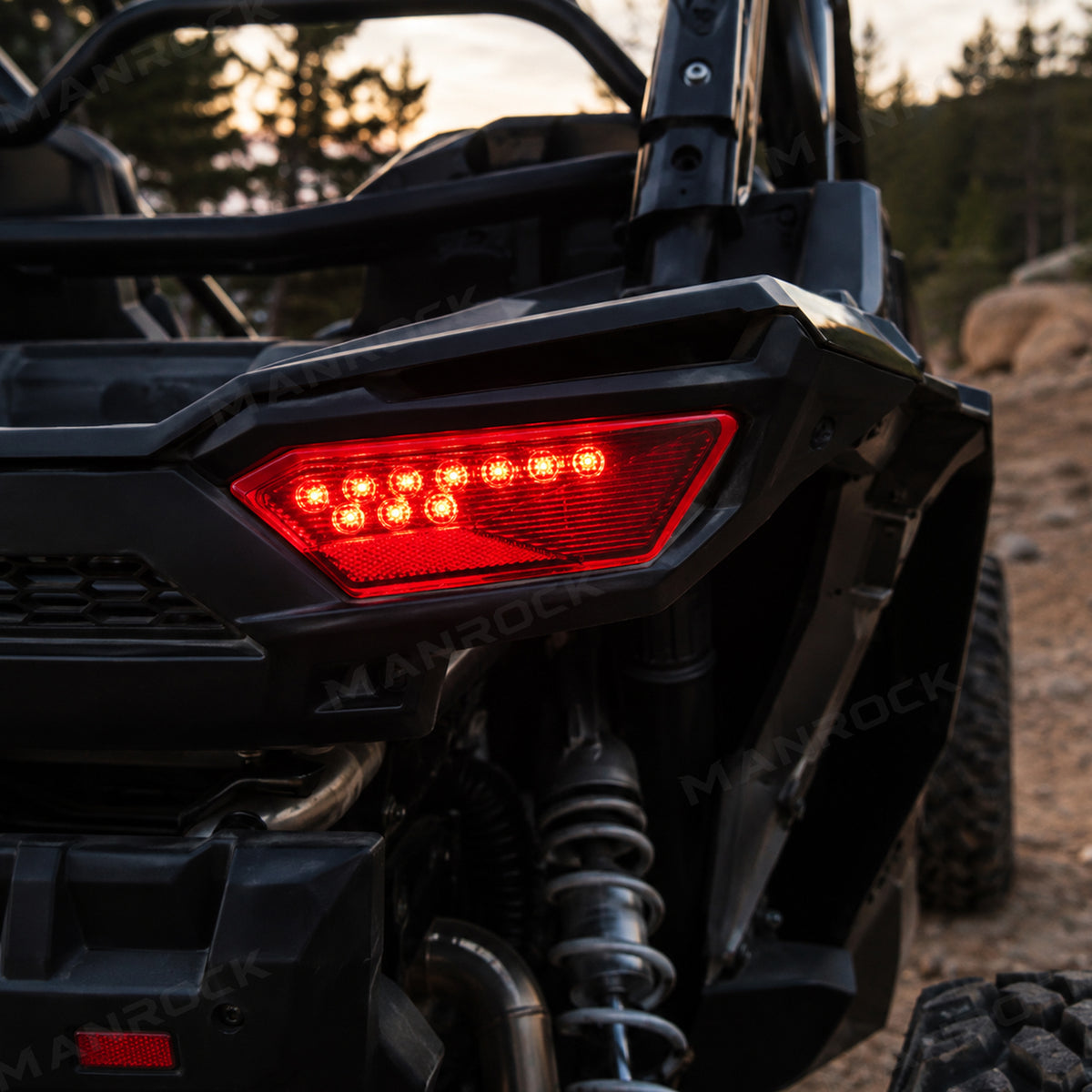 UTV LED Tail Lights Assembly Smoked Rear Lamps Replacement 2PCS for Polaris RZR / Sportsman