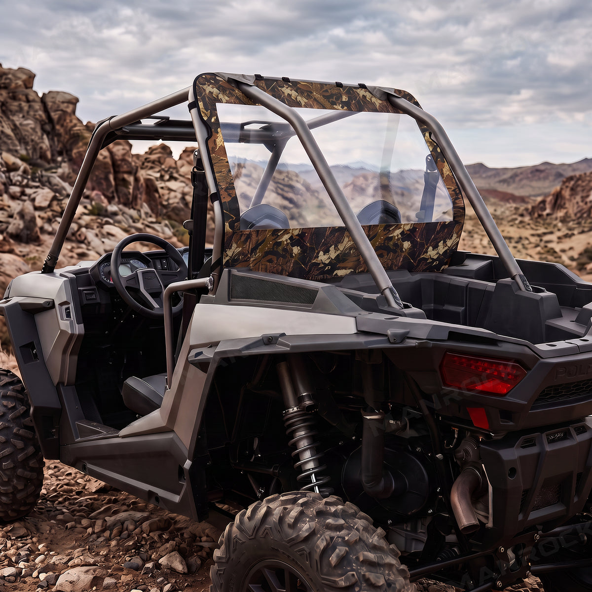 Soft Rear Windshield Clear PVC Roll-Up Rear Window Panel for Polaris RZR