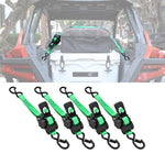 UTV ATV Retractable Ratchet Straps 1In ×10Ft Retractable Tie Downs 4PCS Universal UTV Polaris / Can-Am / Honda / Kawasaki / CFMOTO