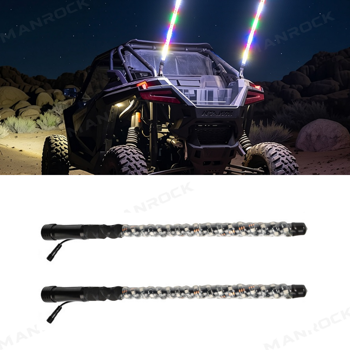UTV / ATV Whip Lights RGB LED Flag Pole Light Universal Fit for Polaris / Can-Am