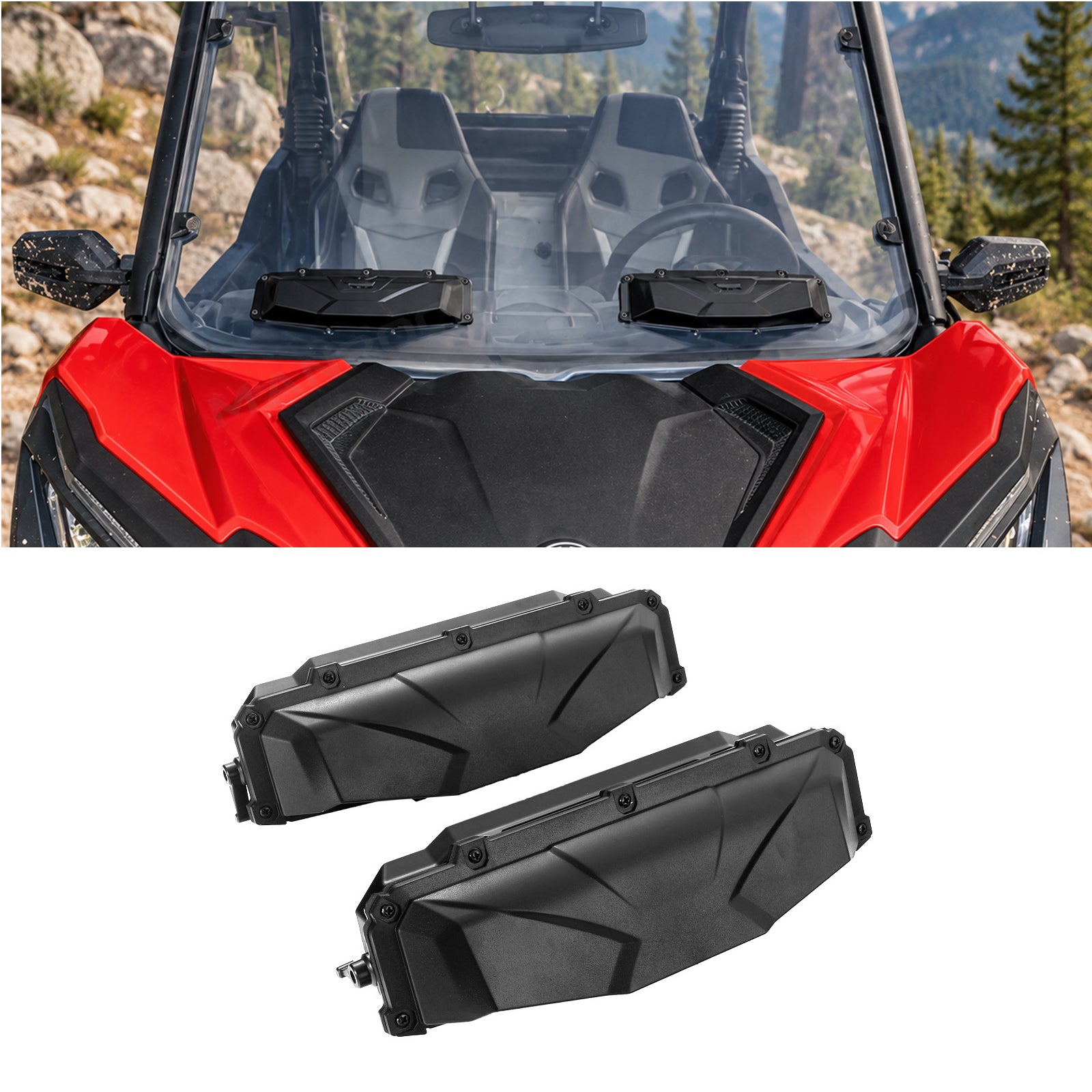 UTV Windshield Vent Kit Adjustable Roof Vents Kit 2PCS for Windshield Universal UTV Polaris / Can-Am / Honda / Kawasaki / CFMOTO