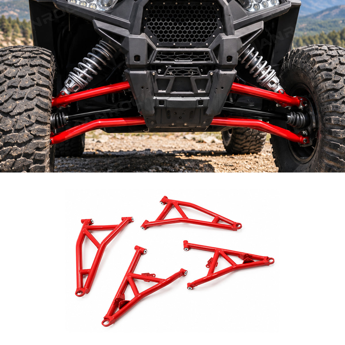 High Clearance 1.5" Front A-Arm Kit Forward Offset for Polaris RZR