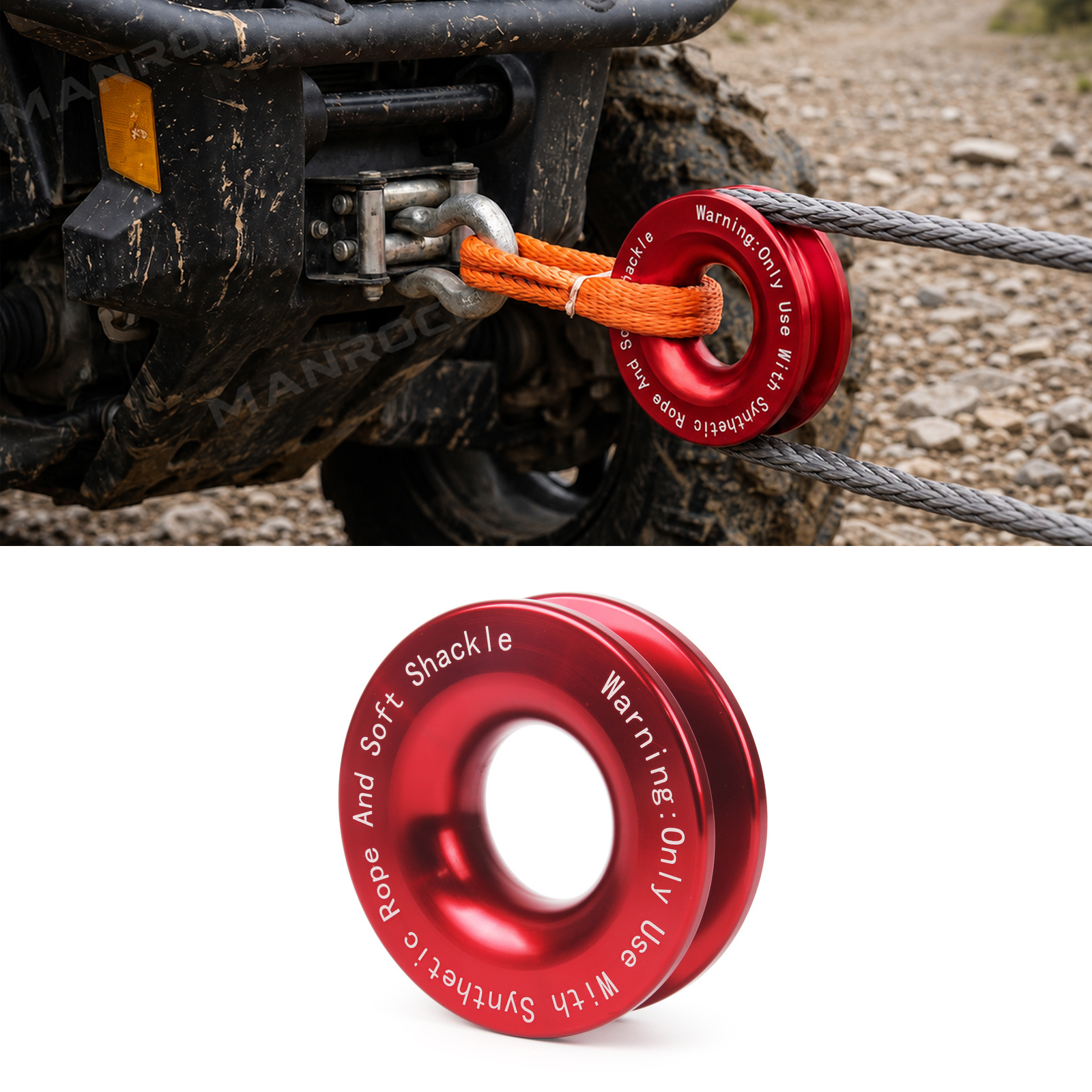 Recovery Ring Winch Snatch Towing Ring 66,000 LBS Universal Fit for UTV / ATV