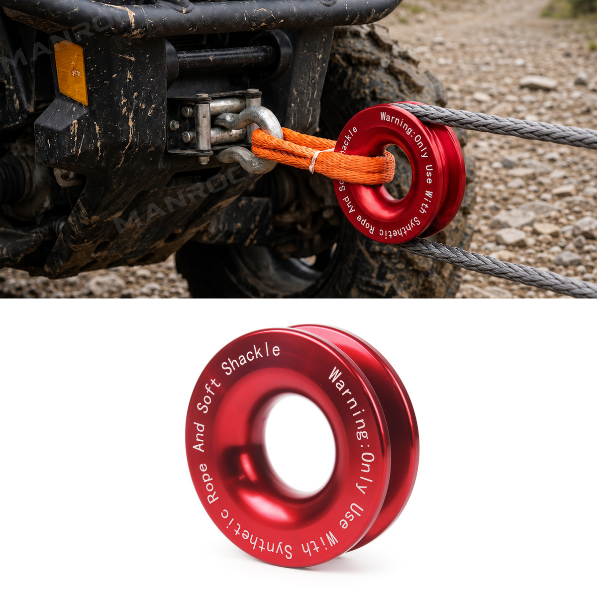 Recovery Ring Winch Snatch Towing Ring 66,000 LBS Universal Fit for UTV / ATV