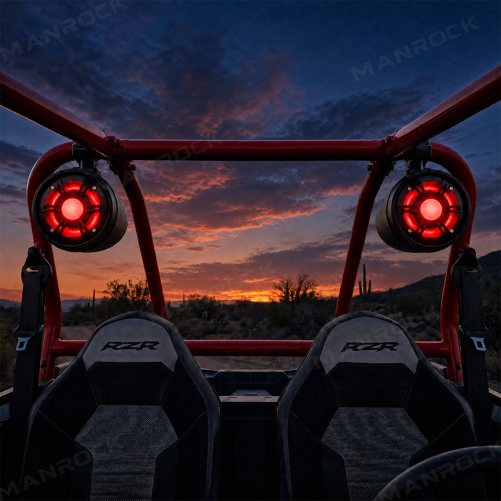 UTV / ATV 4" Marine Tower Speakers Bluetooth Roll Cage Speakers with RGB Lights 2PCS Most UTVs Polaris / Can-Am