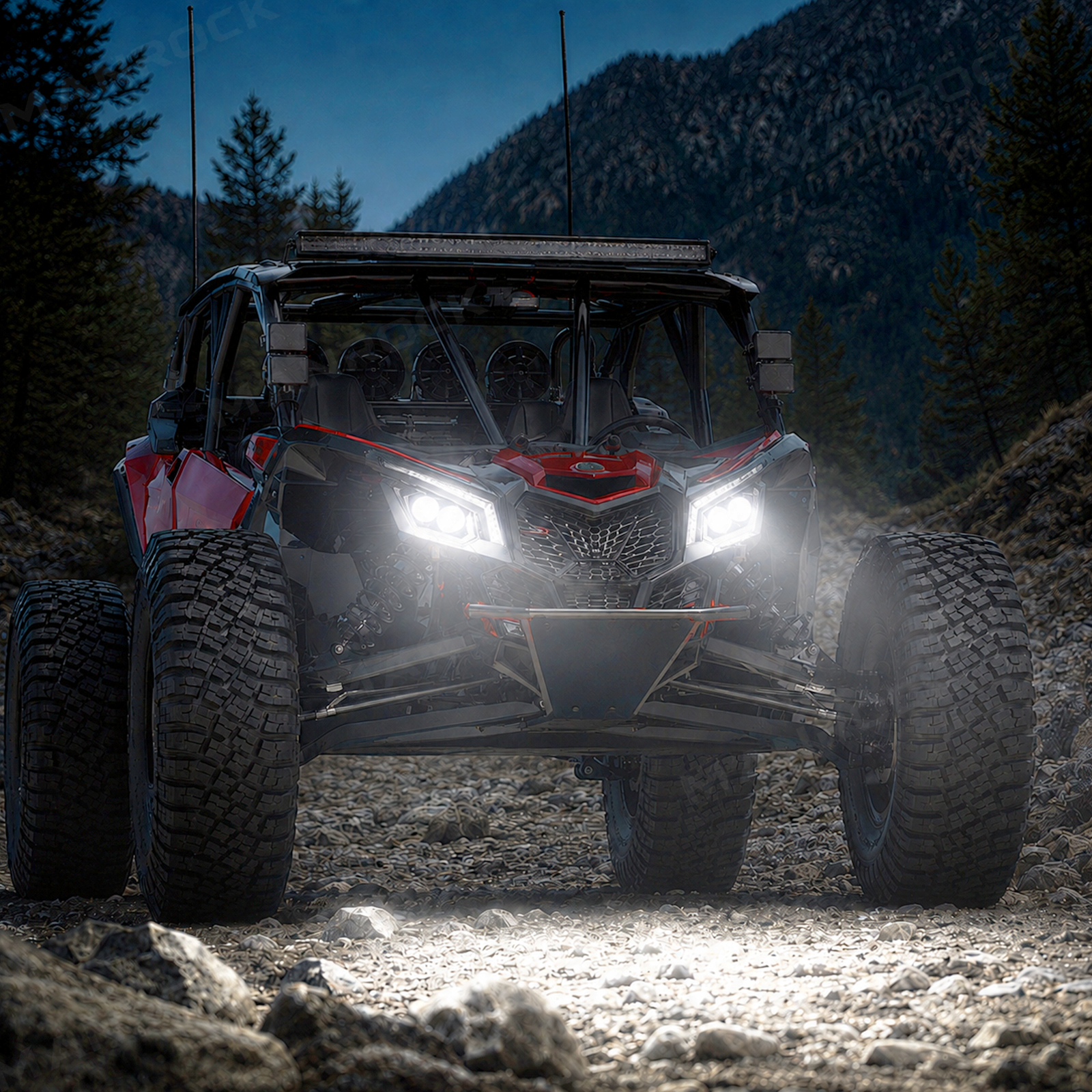 Manrock LED Headlights Assembly Front Headlamp Replacement 2PCS for Can-Am Maverick X3 / X3 Max